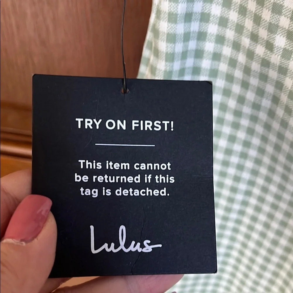 NWT LULUS Gingham Checkered Dress Size Medium - Picture 5 of 8